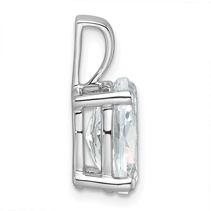 14k White Gold 3 Ct. Lab Grown Diamond VS/SI+ G+ Oval Four Prong Pendant