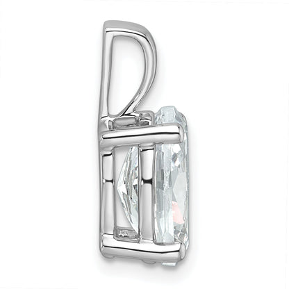 14K White Gold 3 Carat Certified Lab Grown Diamond Vs+ F+ Oval Complete Four Prong Pendant