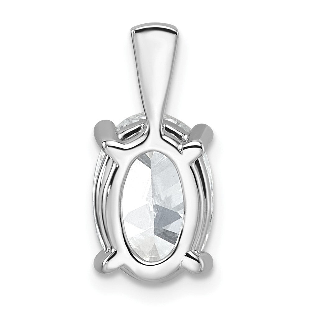 14k White Gold 3 Ct. Certified Lab Grown Diamond VS/SI+ G+ Oval Four Prong Pendant