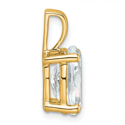 14k Yellow Gold 3 Ct. Lab Grown Diamond VS/SI+ G+ Oval Complete Four Prong Pendant