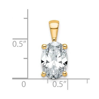 14k Yellow Gold 3 Ct. Lab Grown Diamond VS/SI+ G+ Oval Complete Four Prong Pendant