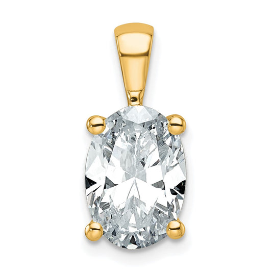 14k Yellow Gold 3 Ct. Lab Grown Diamond VS/SI+ G+ Oval Four Prong Pendant