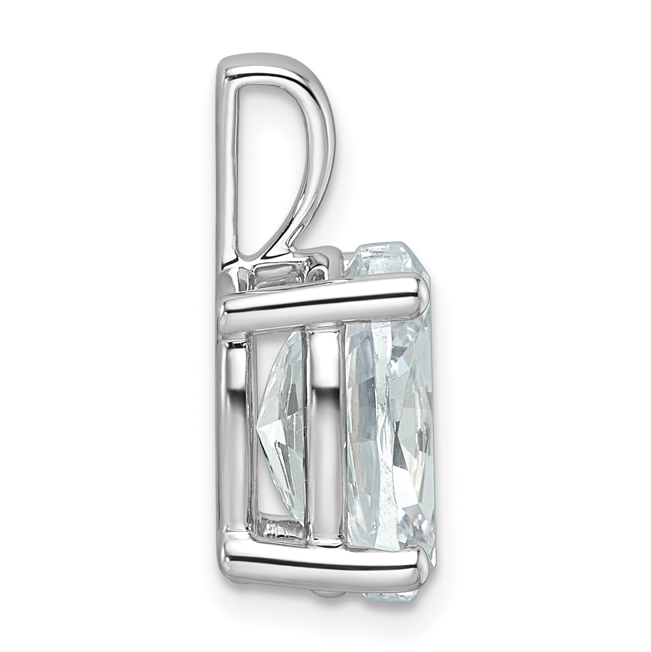 14k White Gold 4 Ct. Certified Lab Grown Diamond VS/SI+ G+ Oval Four Prong Pendant