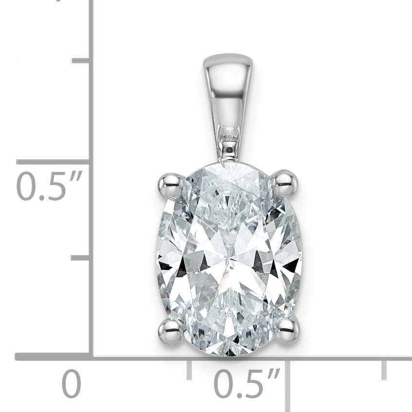 14k White Gold 4 Ct. Certified Lab Grown Diamond VS/SI+ G+ Oval Four Prong Pendant