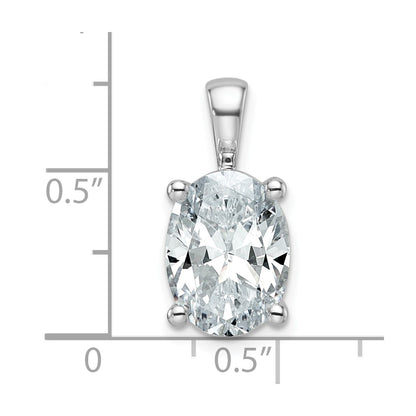 14k White Gold 4 Ct. Certified Lab Grown Diamond VS/SI+ G+ Oval Four Prong Pendant