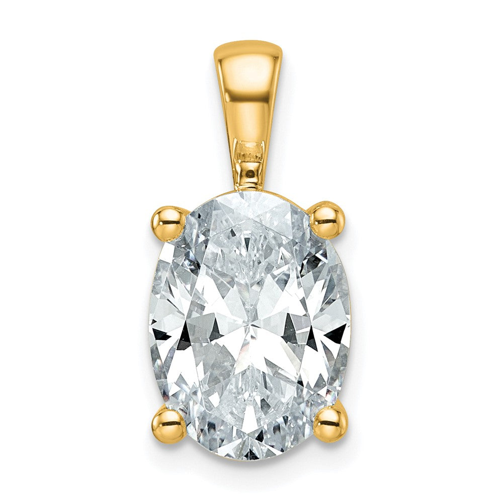 14k Yellow Gold 4 Ct. Lab Grown Diamond VS/SI+ G+ Oval Four Prong Pendant