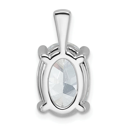 14K White Gold 5 Carat Certified Lab Grown Diamond Vs+ F+ Oval Complete Four Prong Pendant