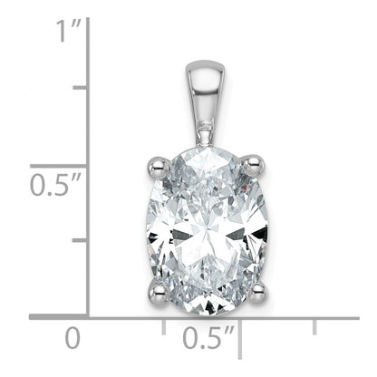 14k White Gold 5 Ct. Lab Grown Diamond VS/SI+ G+ Oval Four Prong Pendant