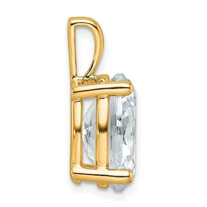 14k Yellow Gold 5 Ct. Lab Grown Diamond VS/SI+ G+ Oval Four Prong Pendant