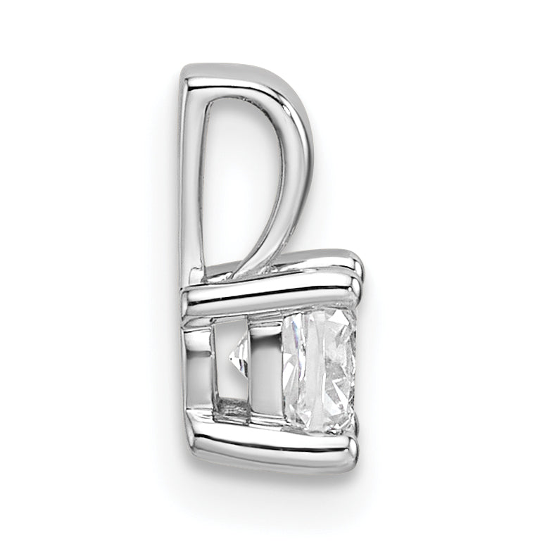 14k White Gold 1/2 Ct. Certified Lab Grown Diamond VS/SI+ G+ Cushion Four Prong Pendant