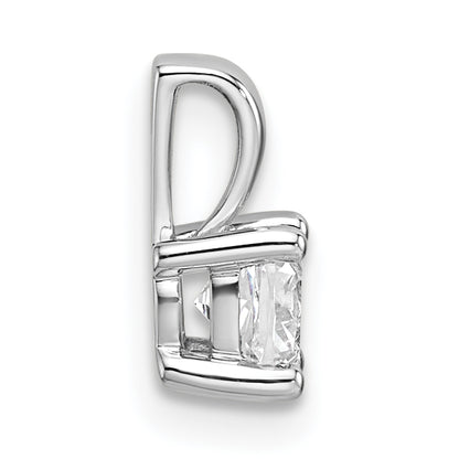 14k White Gold 1/2 Ct. Certified Lab Grown Diamond VS/SI+ G+ Cushion Four Prong Pendant
