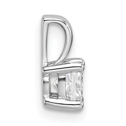 14K White Gold 1/2 Carat Lab Grown Diamond Vs+ F+ Cushion Complete Four Prong Pendant