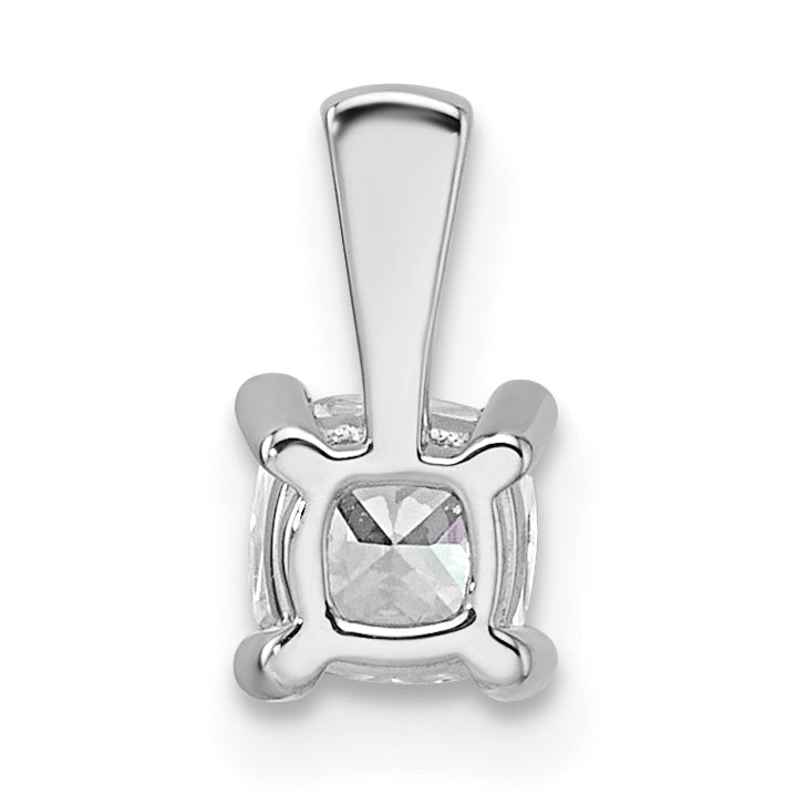 14k White Gold 1/2 Ct. Certified Lab Grown Diamond VS/SI+ G+ Cushion Four Prong Pendant