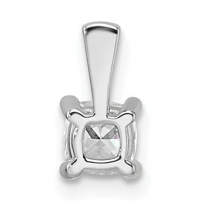 14k White Gold 1/2 Ct. Certified Lab Grown Diamond VS/SI+ G+ Cushion Four Prong Pendant