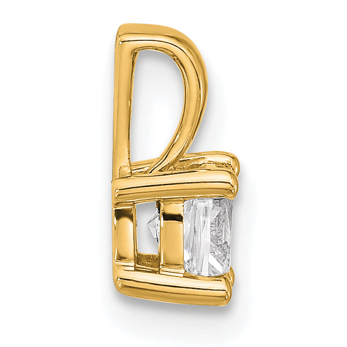 14k Yellow Gold 1/2 Ct. Certified Lab Grown Diamond VS/SI+ G+ Cushion Four Prong Pendant
