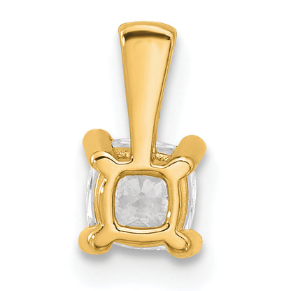 14k Yellow Gold 1/2 Ct. Certified Lab Grown Diamond VS/SI+ G+ Cushion Four Prong Pendant