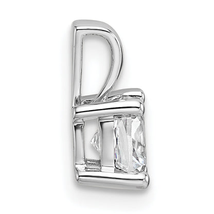 14K White Gold 3/4 Carat Lab Grown Diamond Vs+ F+ Cushion Complete Four Prong Pendant