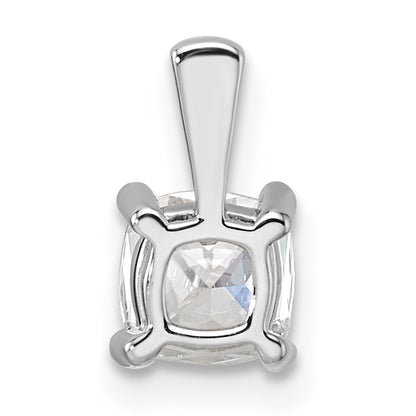 14k White Gold 3/4 Ct. Lab Grown Diamond VS/SI+ G+ Cushion Four Prong Pendant
