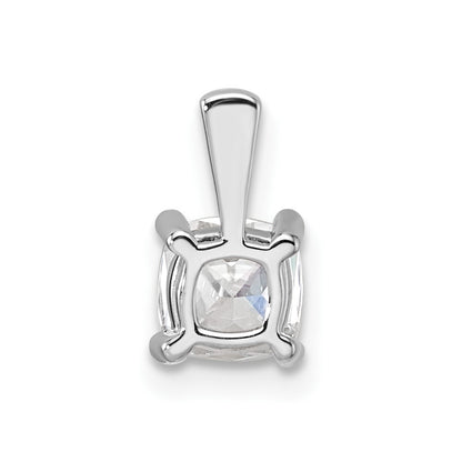 14k White Gold 3/4 Ct. Certified Lab Grown Diamond VS/SI+ G+ Cushion Complete Four Prong Pendant