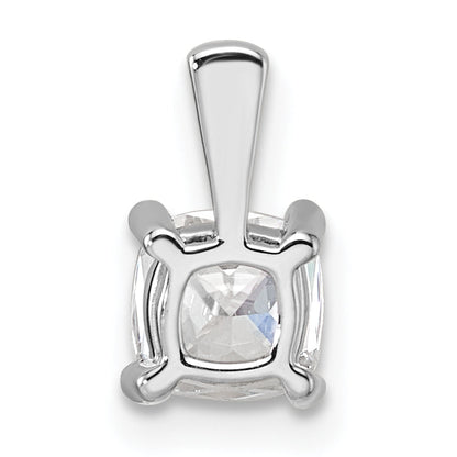 14K White Gold 3/4 Carat Certified Lab Grown Diamond Vs+ F+ Cushion Complete Four Prong Pendant