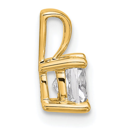 14k Yellow Gold 3/4 Ct. Lab Grown Diamond VS/SI+ G+ Cushion Four Prong Pendant