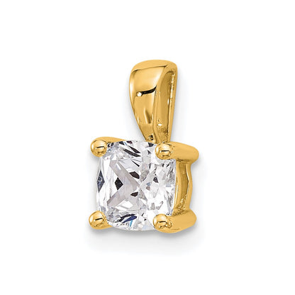 14k Yellow Gold 3/4 Ct. Lab Grown Diamond VS/SI+ G+ Cushion Complete Four Prong Pendant