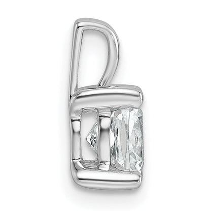 14K White Gold 1 Carat Certified Lab Grown Diamond Vs+ F+ Cushion Complete Four Prong Pendant
