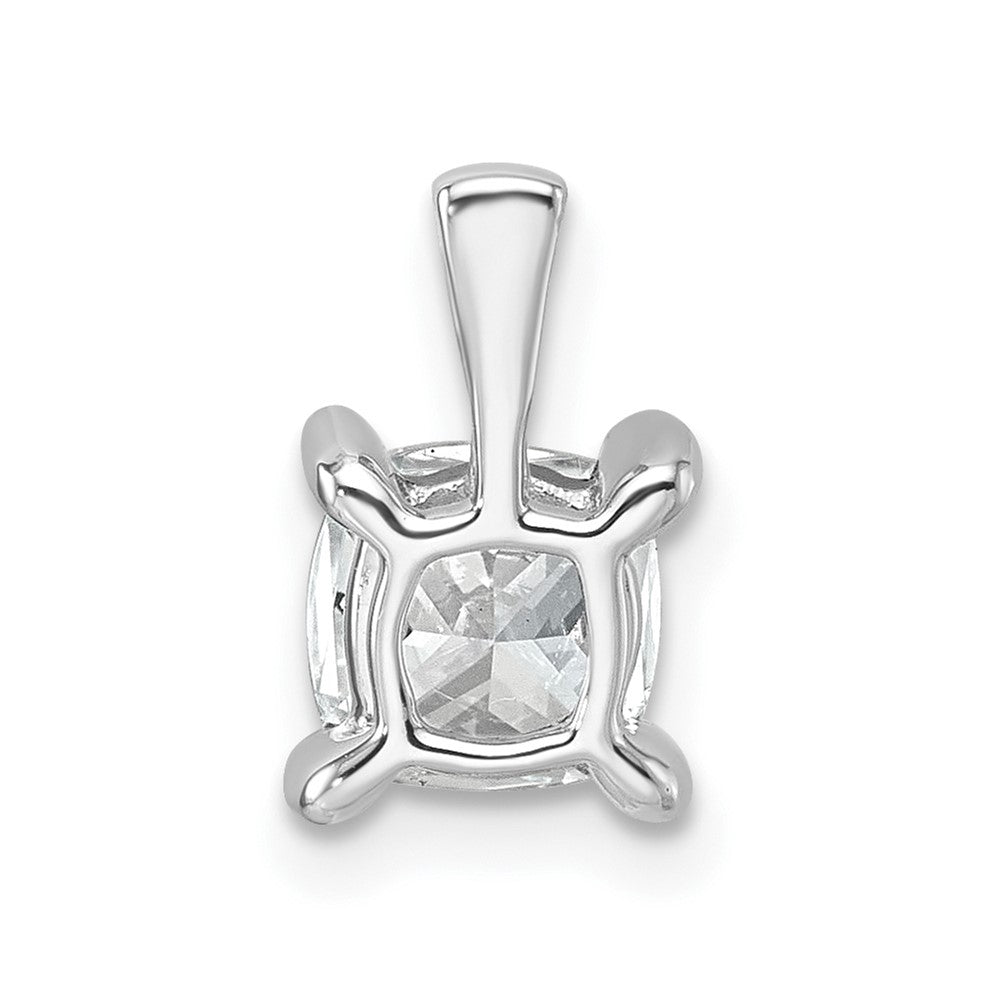 14k White Gold 1 Ct. Certified Lab Grown Diamond VS/SI+ G+ Cushion Complete Four Prong Pendant