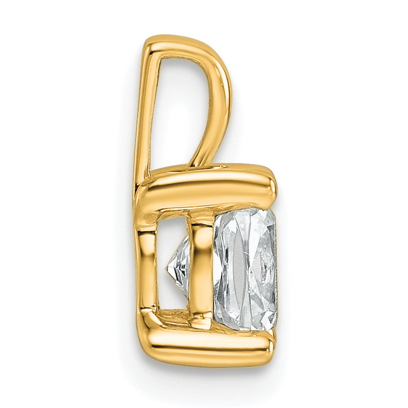 14k Yellow Gold 1 Ct. Lab Grown Diamond VS/SI+ G+ Cushion Four Prong Pendant