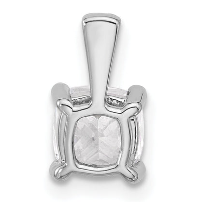 14K White Gold 1 1/2 Carat Certified Lab Grown Diamond Vs+ F+ Cushion Complete Four Prong Pendant