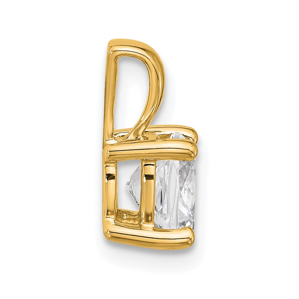 14k Yellow Gold 1 1/2 Ct. Lab Grown Diamond VS/SI+ G+ Cushion Four Prong Pendant