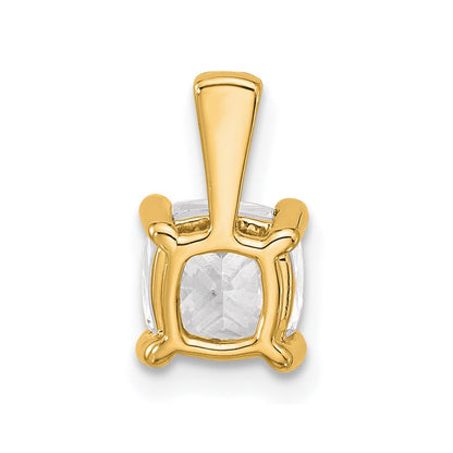 14k Yellow Gold 1 1/2 Ct. Certified Lab Grown Diamond VS/SI+ G+ Cushion Four Prong Pendant