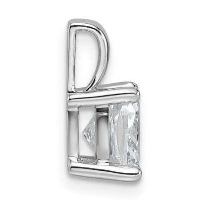 14k White Gold 2 Ct. Lab Grown Diamond VS/SI+ G+ Cushion Four Prong Pendant