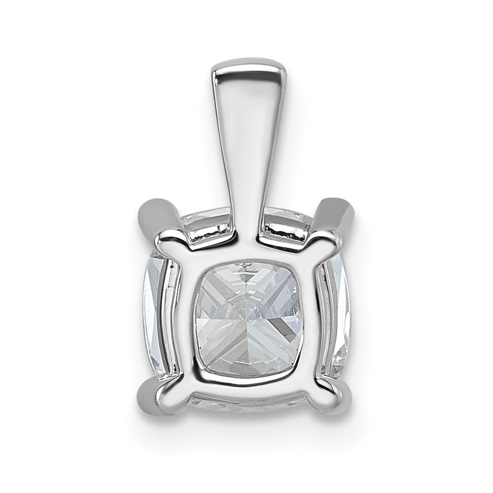 14k White Gold 2 Ct. Lab Grown Diamond VS/SI+ G+ Cushion Four Prong Pendant