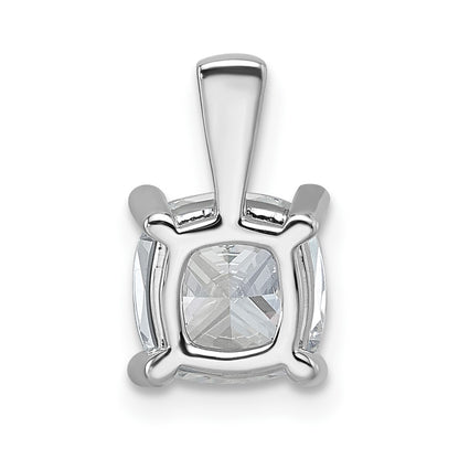 14k White Gold 2 Ct. Lab Grown Diamond VS/SI+ G+ Cushion Four Prong Pendant