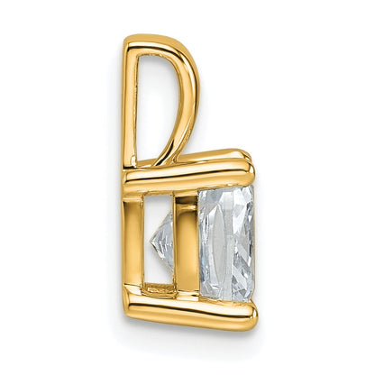 14K Yellow Gold 2 Carat Certified Lab Grown Diamond Vs+ F+ Cushion Complete Four Prong Pendant