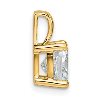 14k Yellow Gold 2 Ct. Lab Grown Diamond VS/SI+ G+ Cushion Four Prong Pendant