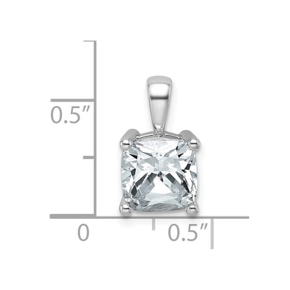 14k White Gold 2 1/2 Ct. Certified Lab Grown Diamond VS/SI+ G+ Cushion Four Prong Pendant