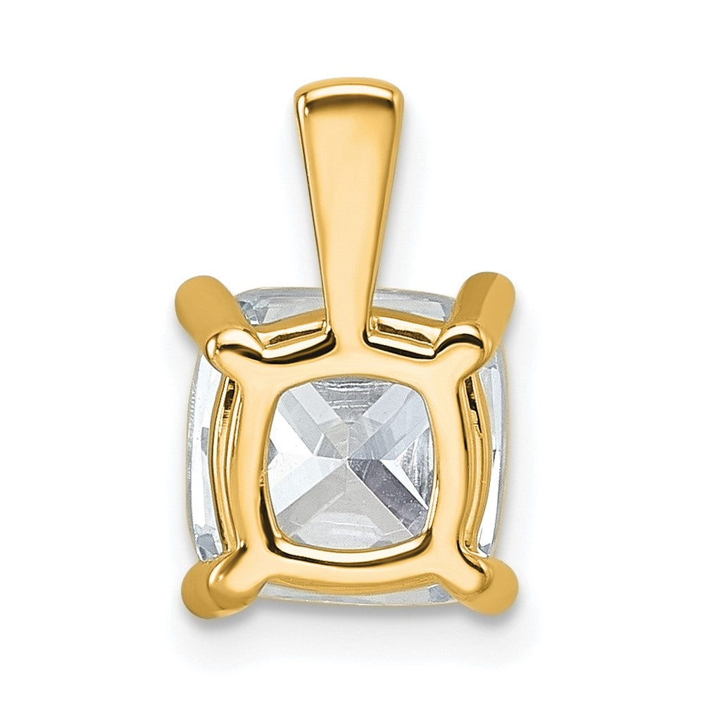 14k Yellow Gold 2 1/2 Ct. Lab Grown Diamond VS/SI+ G+ Cushion Four Prong Pendant