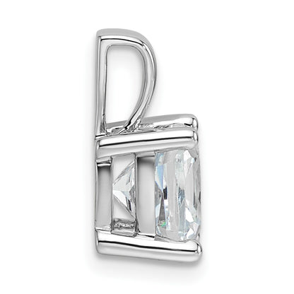 14k White Gold 3 Ct. Lab Grown Diamond VS/SI+ G+ Cushion Four Prong Pendant