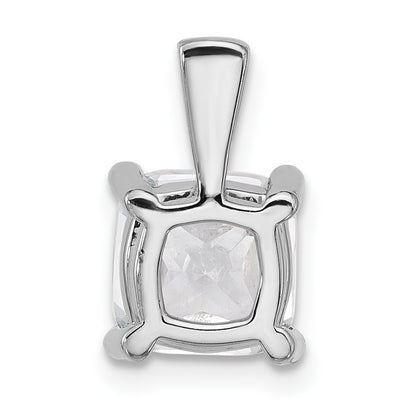14k White Gold 3 Ct. Lab Grown Diamond VS/SI+ G+ Cushion Four Prong Pendant
