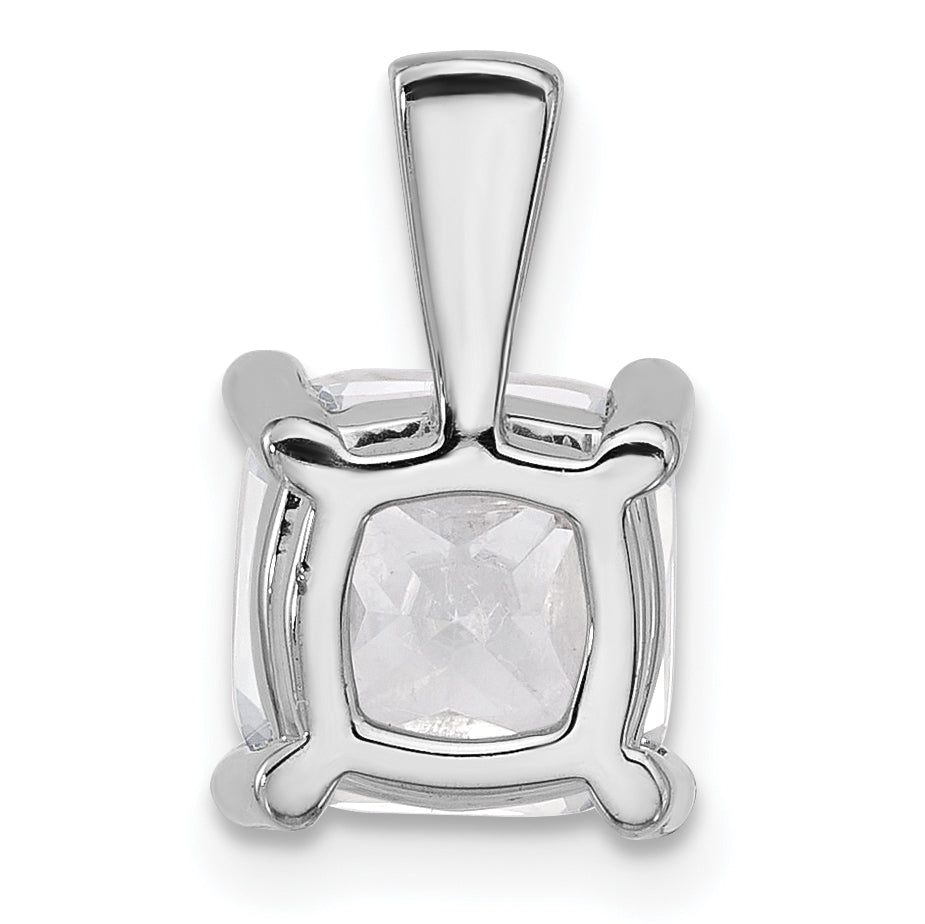 14K White Gold 3 Carat Certified Lab Grown Diamond Vs+ F+ Cushion Complete Four Prong Pendant