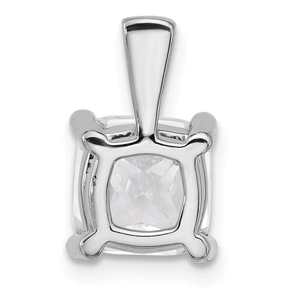 14K White Gold 3 Carat Certified Lab Grown Diamond Vs+ F+ Cushion Complete Four Prong Pendant