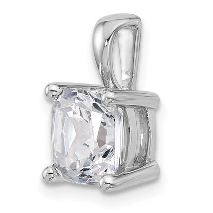 14k White Gold 3 Ct. Certified Lab Grown Diamond VS/SI+ G+ Cushion Complete Four Prong Pendant