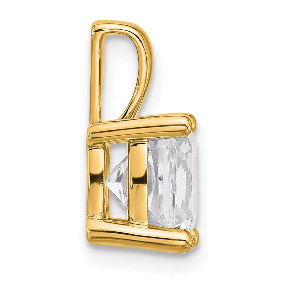 14k Yellow Gold 3 Ct. Lab Grown Diamond VS/SI+ G+ Cushion Complete Four Prong Pendant