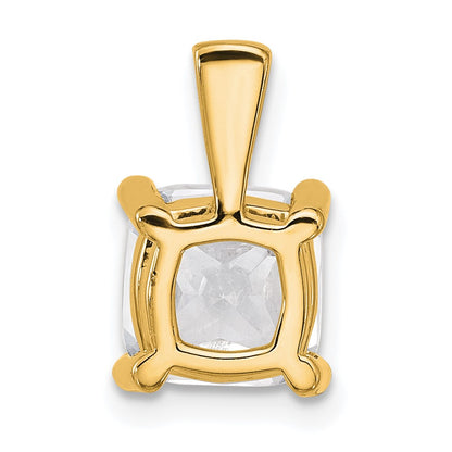 14k Yellow Gold 3 Ct. Certified Lab Grown Diamond VS/SI+ G+ Cushion Four Prong Pendant
