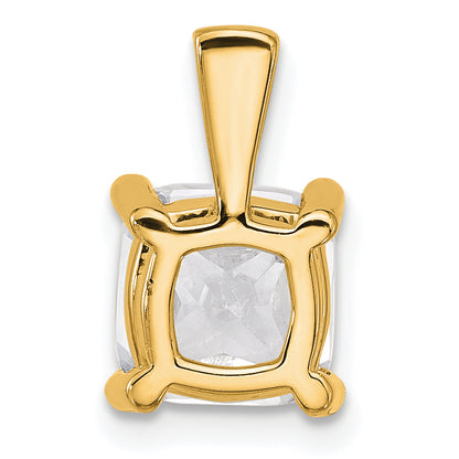 14k Yellow Gold 3 Ct. Lab Grown Diamond VS/SI+ G+ Cushion Four Prong Pendant