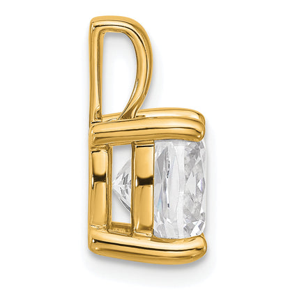 14K Yellow Gold 4 Carat Certified Lab Grown Diamond Vs+ F+ Cushion Complete Four Prong Pendant