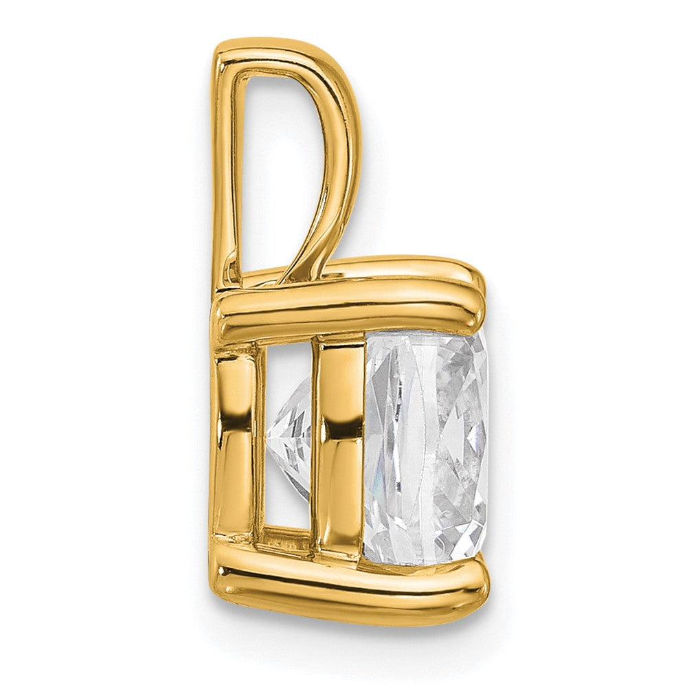 14k Yellow Gold 4 Ct. Lab Grown Diamond VS/SI+ G+ Cushion Four Prong Pendant