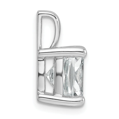 14K White Gold 5 Carat Certified Lab Grown Diamond Vs+ F+ Cushion Complete Four Prong Pendant